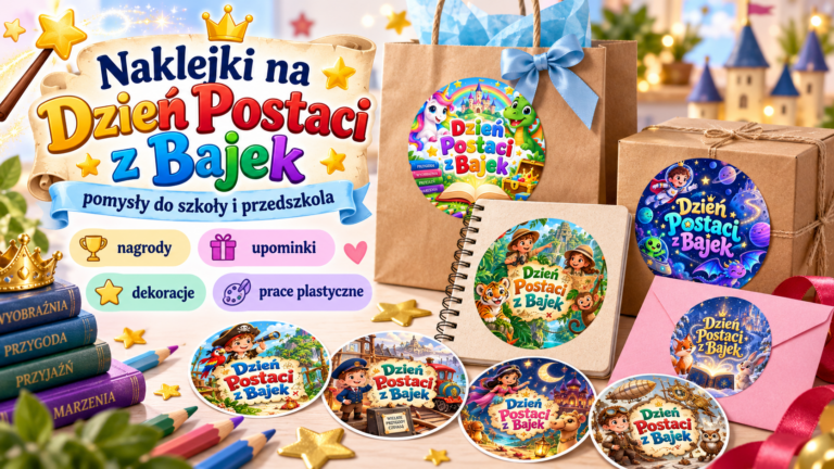 Naklejki na Dzień Postaci z Bajek – pomysły do szkoły i przedszkola