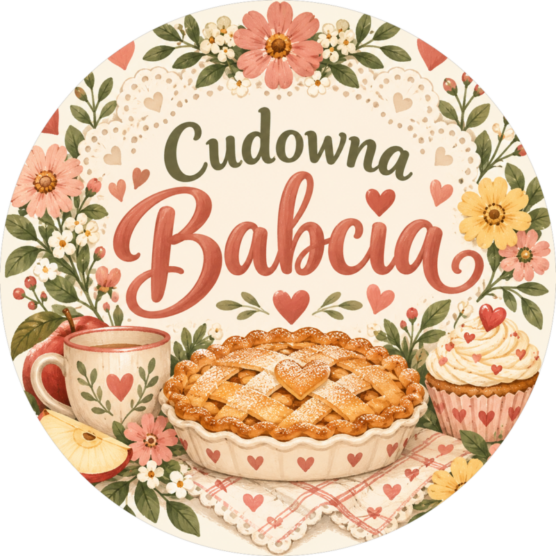 Naklejka na Dzień Babci szarlotka