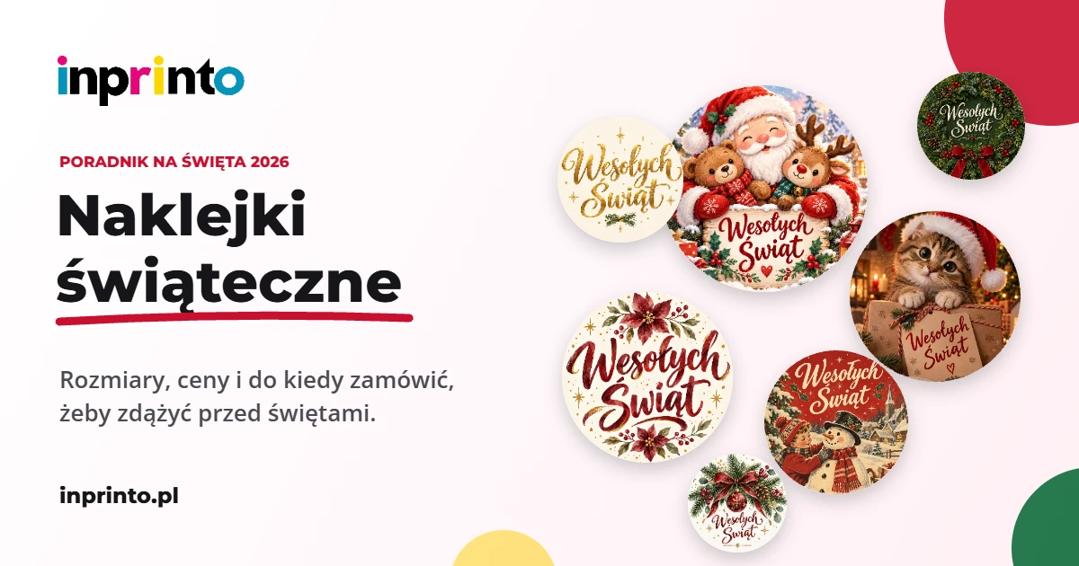 Naklejki świąteczne InPrinto: okrągłe wzory na Boże Narodzenie