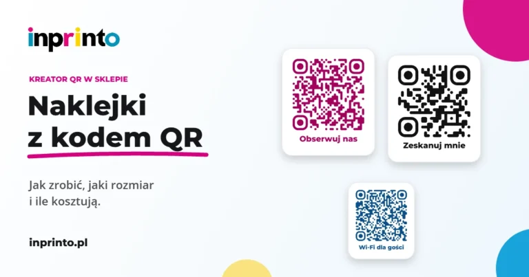 Naklejki z kodem QR do strony, Instagrama i Wi-Fi